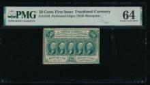 50 Cent First Issue Fractional PMG 64