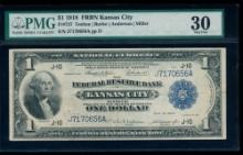 1918 $1 Kansas City FRBN PMG 30