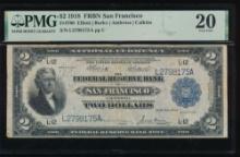 1918 $2 San Francisco FRBN PMG 20