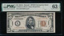 1934A $5 Hawaii FRN PMG 63EPQ