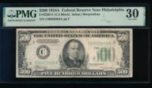1934A $500 Philadelphia FRN PMG 30