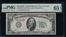 1934A $10 St Louis FRN PMG 65EPQ
