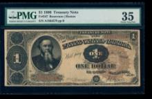 1890 $1 Treasury Note PMG 35
