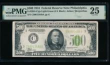 1934 $500 Philadelphia FRN PMG 25