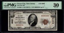 1929 $10 Ocean City NJ National Bank PMG 30