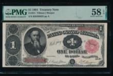 1891 $1 Treasury Note PMG 58EPQ