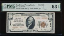 1929 $10 Souderton PA National PMG 63EPQ