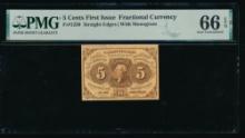 5 Cent First Issue Fractional PMG 66EPQ