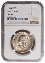 1934 Maryland Commemorative Half Dollar NGC MS66