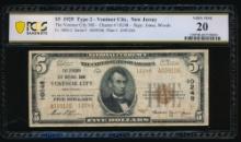 1929 $5 Ventnor NJ National PCGS 20
