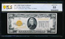 1928 $20 Gold Certificate PCGS 55