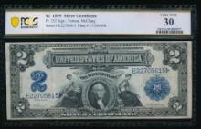 1899 $2 Mini Porthole Silver Certificate PCGS 30