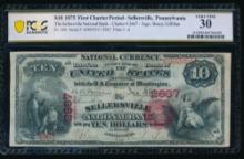 1875 $10 Sellersville PA National PCGS 30