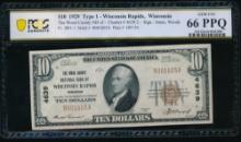 1929 $10 Wisconsin Rapids WI National PCGS 66PPQ