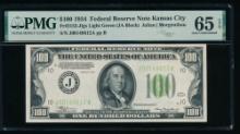 1934 $100 Kansas City FRN PMG 65EPQ