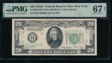 1934D $20 New York FRN PMG 67EPQ
