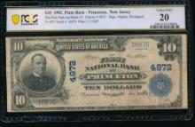 1902 $10 Princeton NJ National PCGS 20
