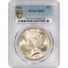 1922 $1 Peace Silver Dollar PCGS MS67