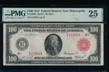 1914 $100 Red Seal Minneapolis FRN PMG 25