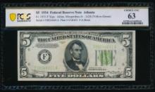 1934 $5 Atlanta FRN PCGS 63