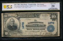 1902 $10 Lambertville NJ National PCGS 20