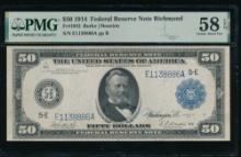 1914 $50 Richmond FRN PMG 58EPQ