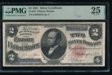 1891 $2 Silver Certificate PMG 25