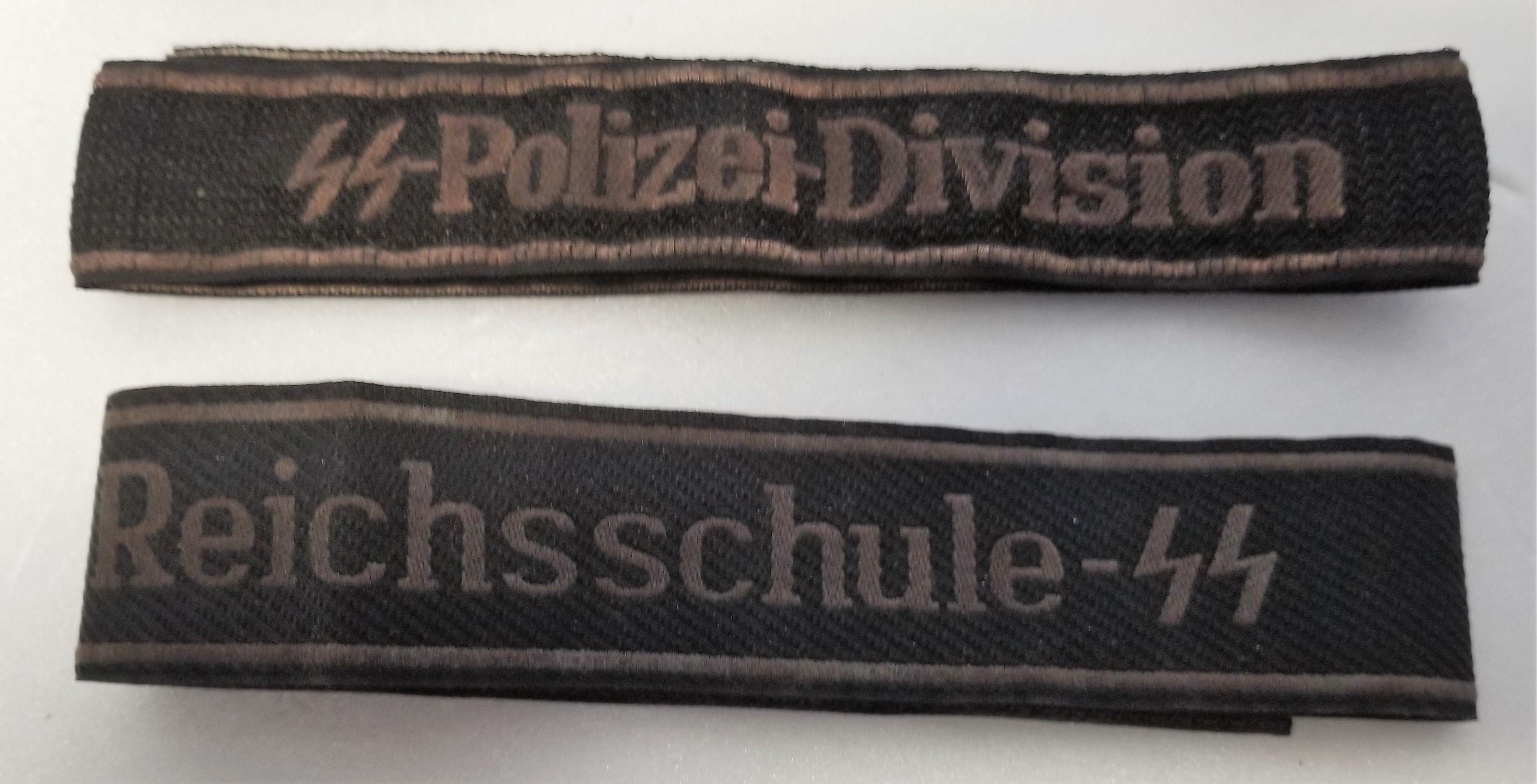(3) German SS Sew on Arm Bands