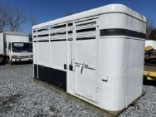 Used 74"X12' Stock Trailer Box Mounted On Skid
