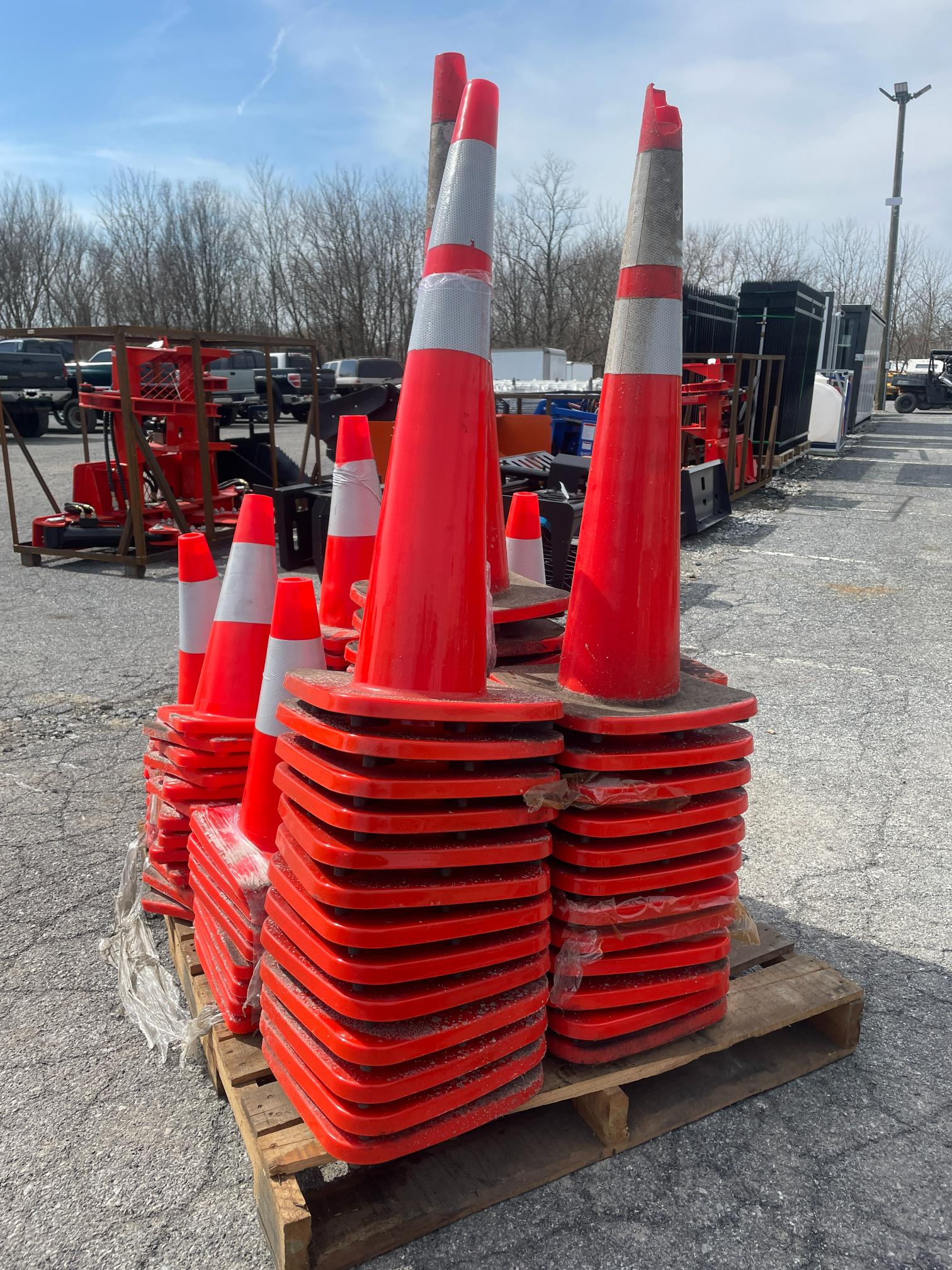 Skid Lot Of Assorted Size Traffic Cones