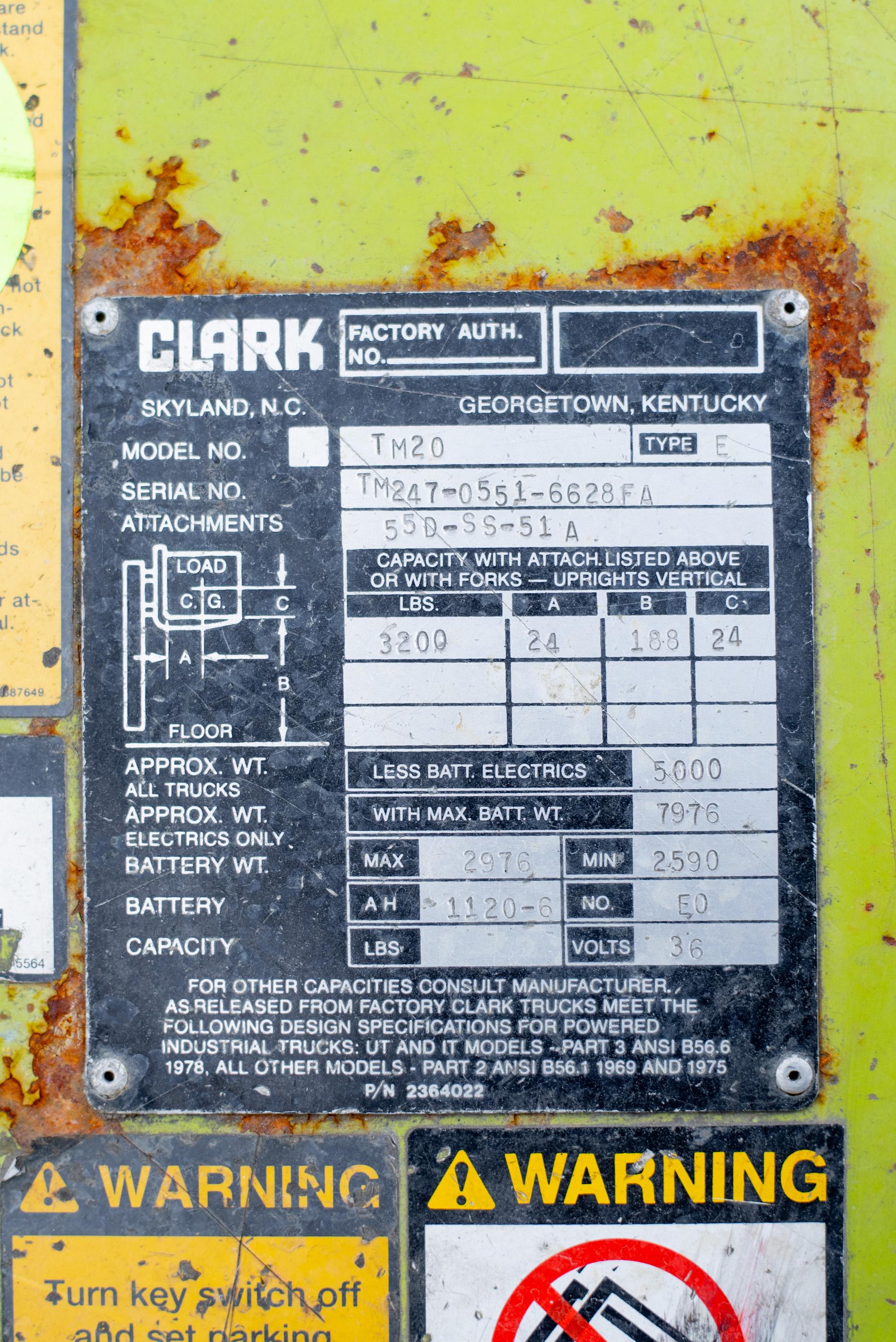 Clark 4000lb. 36V Electric Forklift