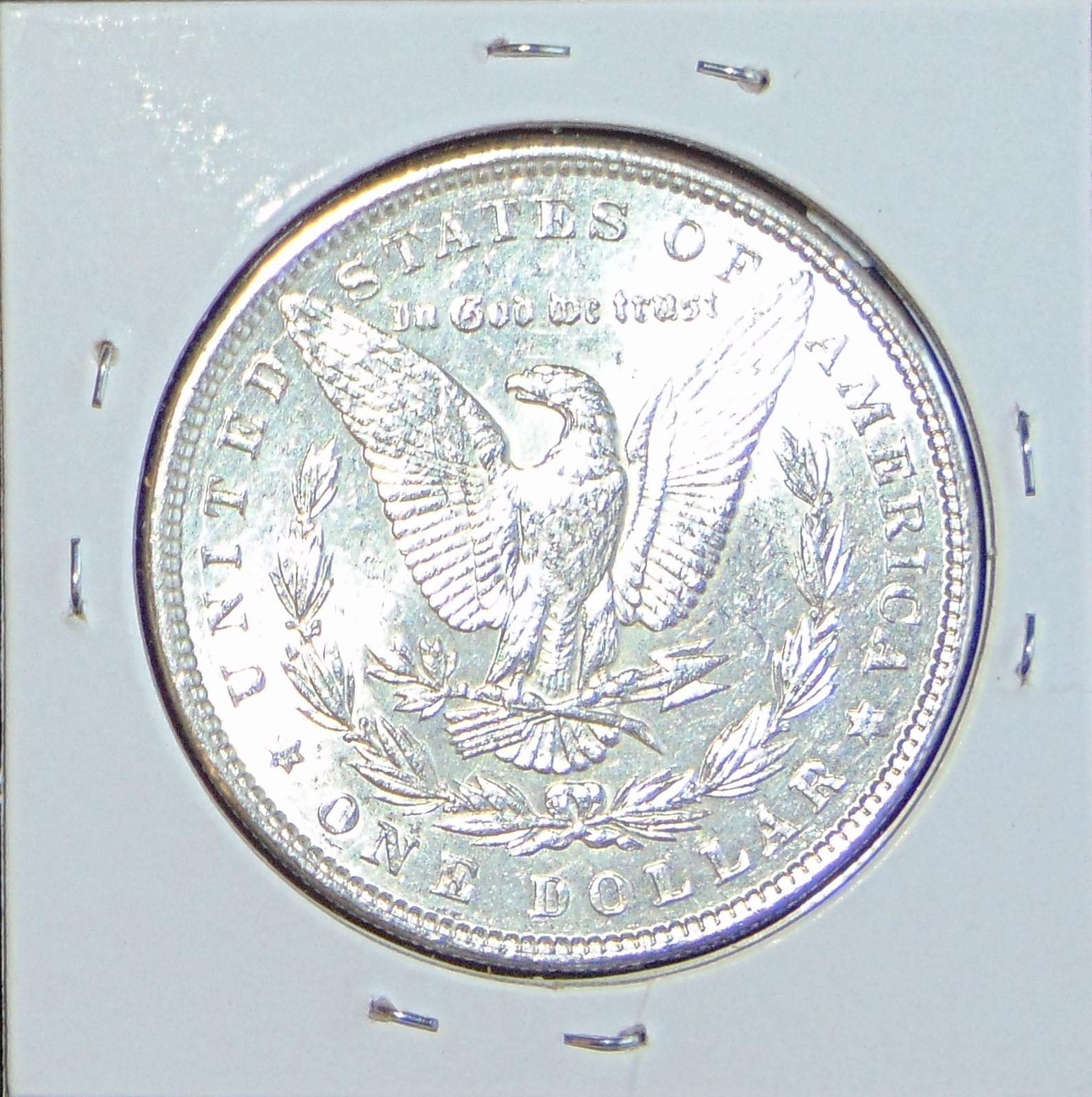 1885 Morgan Dollar MS (cleaned).