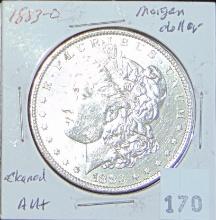 1883-O Morgan Dollar AU+ (cleaned).
