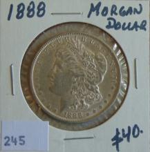 1888 Morgan Dollar AU+.