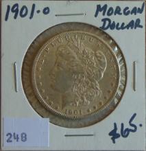 1901-O Morgan Dollar AU+.