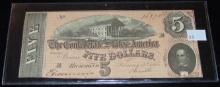 February 1864 $5 Confederate Note.