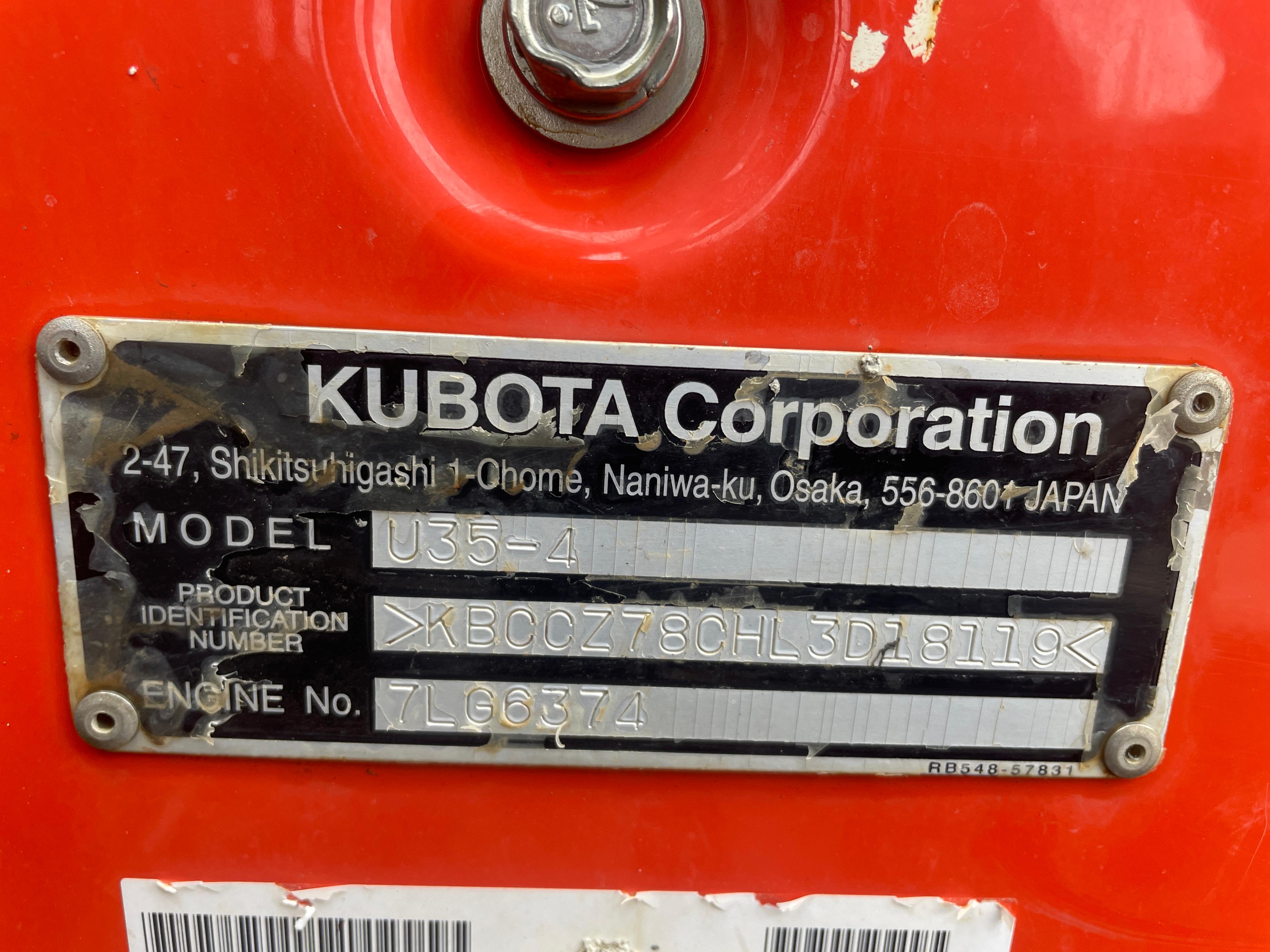 2021 Kubota U35-4 Compact Excavator