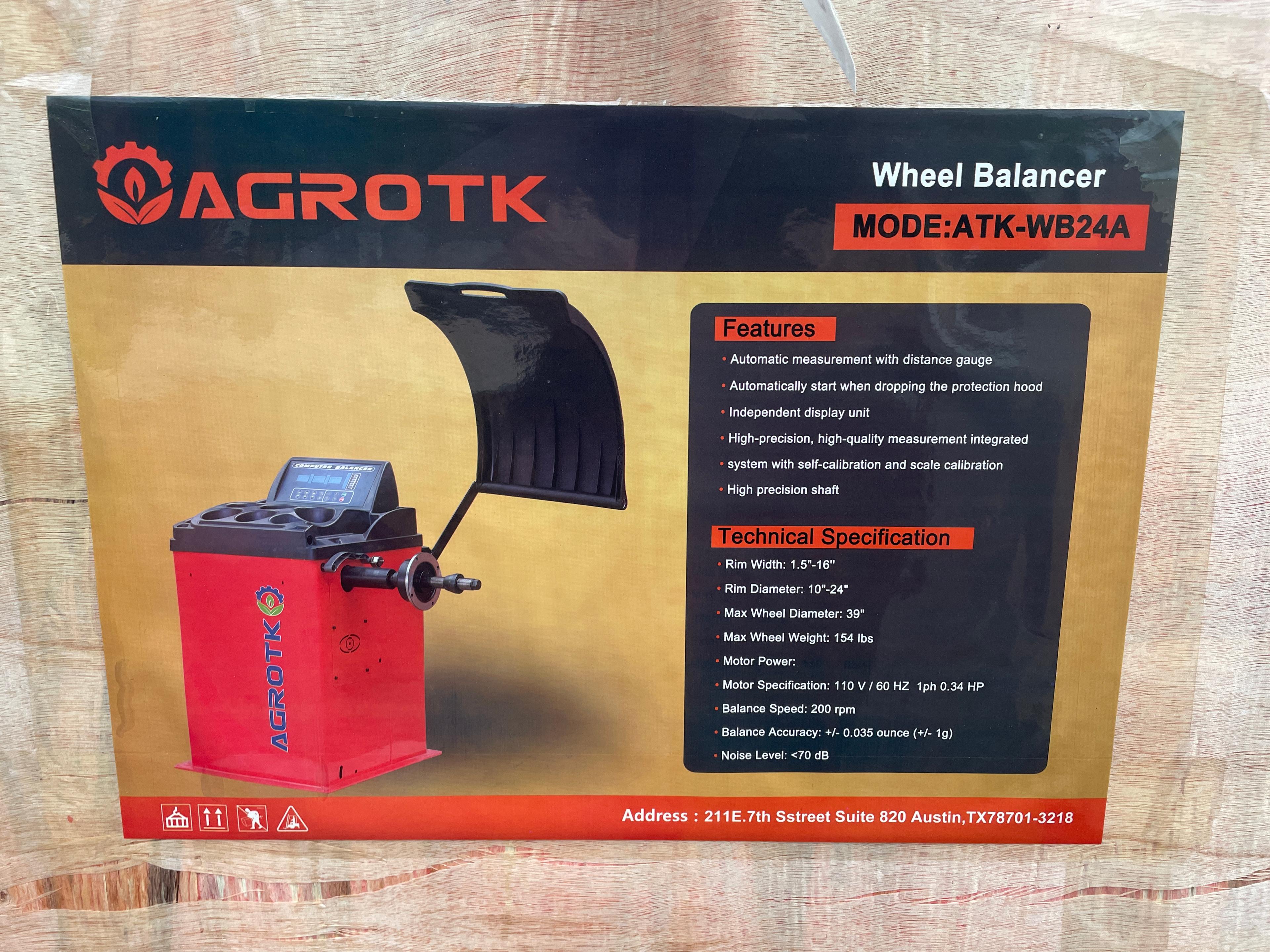 New AGT ATK-WB24A Wheel Balancer