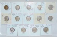 14 Buffalo Nickels 1916-1938-D (not consecutive).