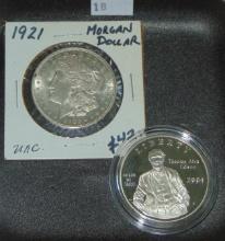 1921 Morgan Dollar. 2004P Edison Proof Silver Doll