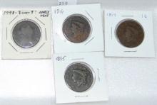 4 Large Cents: 1798, 1816, 1817, 1835, AG-VG.