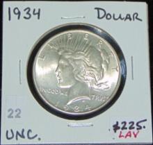1934 Peace Dollar UNC. (good date).