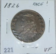 1826 Bust Half Dollar VF.