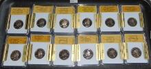 12 SGS Slabbed Quarters 1995-S - 2002-S (Proofs).