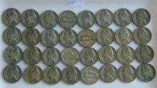 32 Silver WWII Nickels 1942-1945.