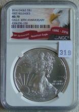 2016 Silver Eagle NGC MS70 (first releases).