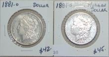 1881-O, 1881-S Morgan Dollars.