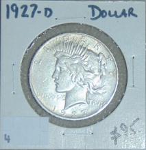 1927-D Peace Dollar VF (better date).