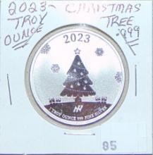 2023 1 Troy Oz. Silver .999 Christmas Tree.