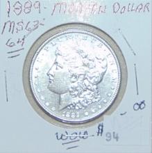 1889 Morgan Dollar MS (cleaned).